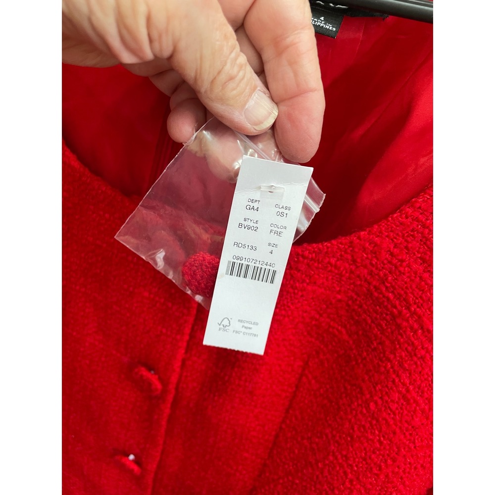 NEW WITH TAGS J CREW SOPHIA MINI DRESS IN MARITIME TWEED FESTIVAL RED - Picture 11 of 12